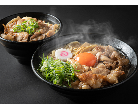 【シェアセット】ご飯大盛無料！肉玉そば・スタミナ丼セット