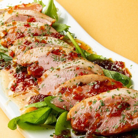 スモーク香る鴨肉カルパッチョ